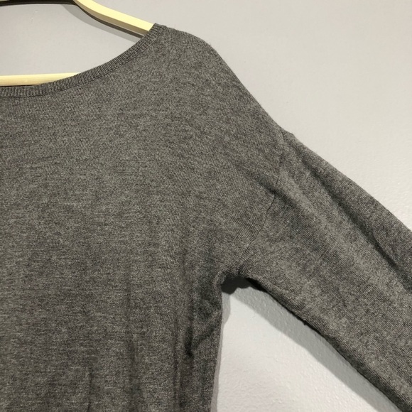 Loft sweater Gray Black Color Block stripe Pleat - Picture 7 of 10